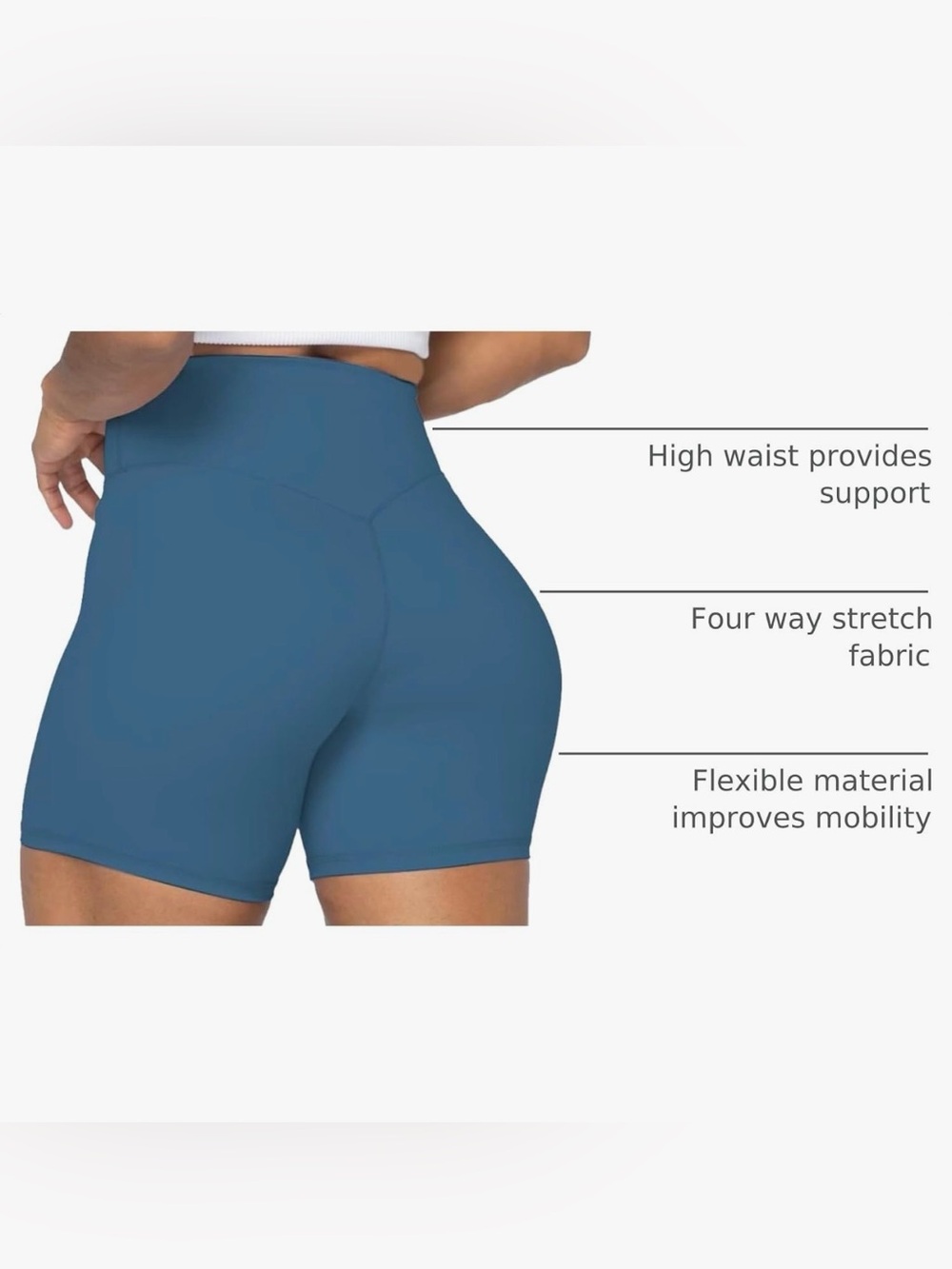 Sunzel High-Waist Blue Women’s Active Biker Shorts